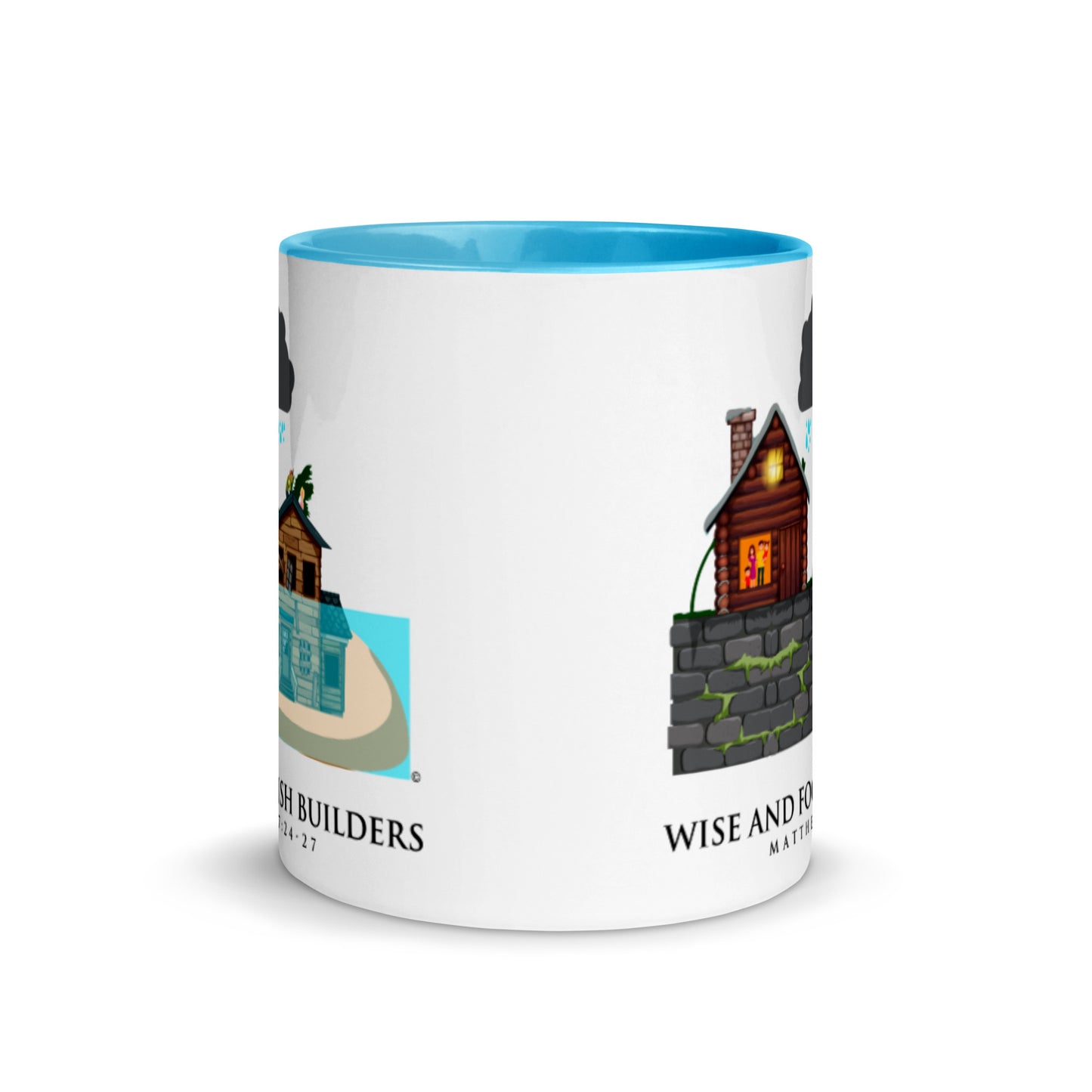 Wise and Foolish Builders Mug with Color Inside