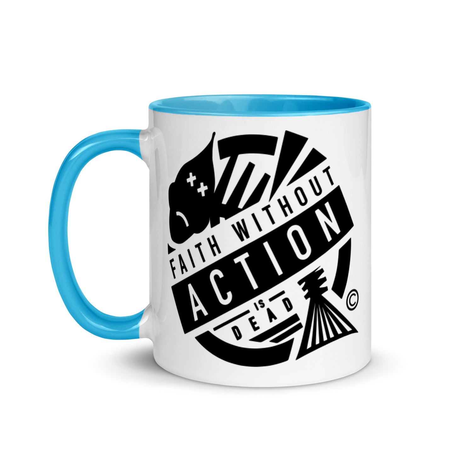 Faith Without Action Mug with Color Inside