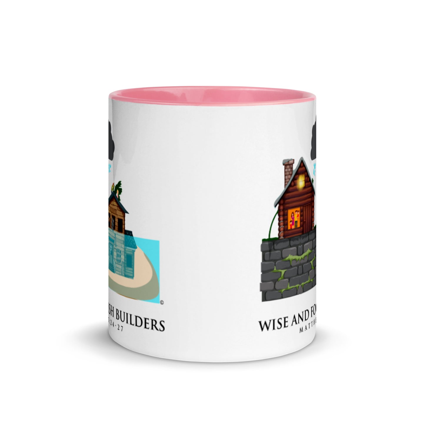 Wise and Foolish Builders Mug with Color Inside