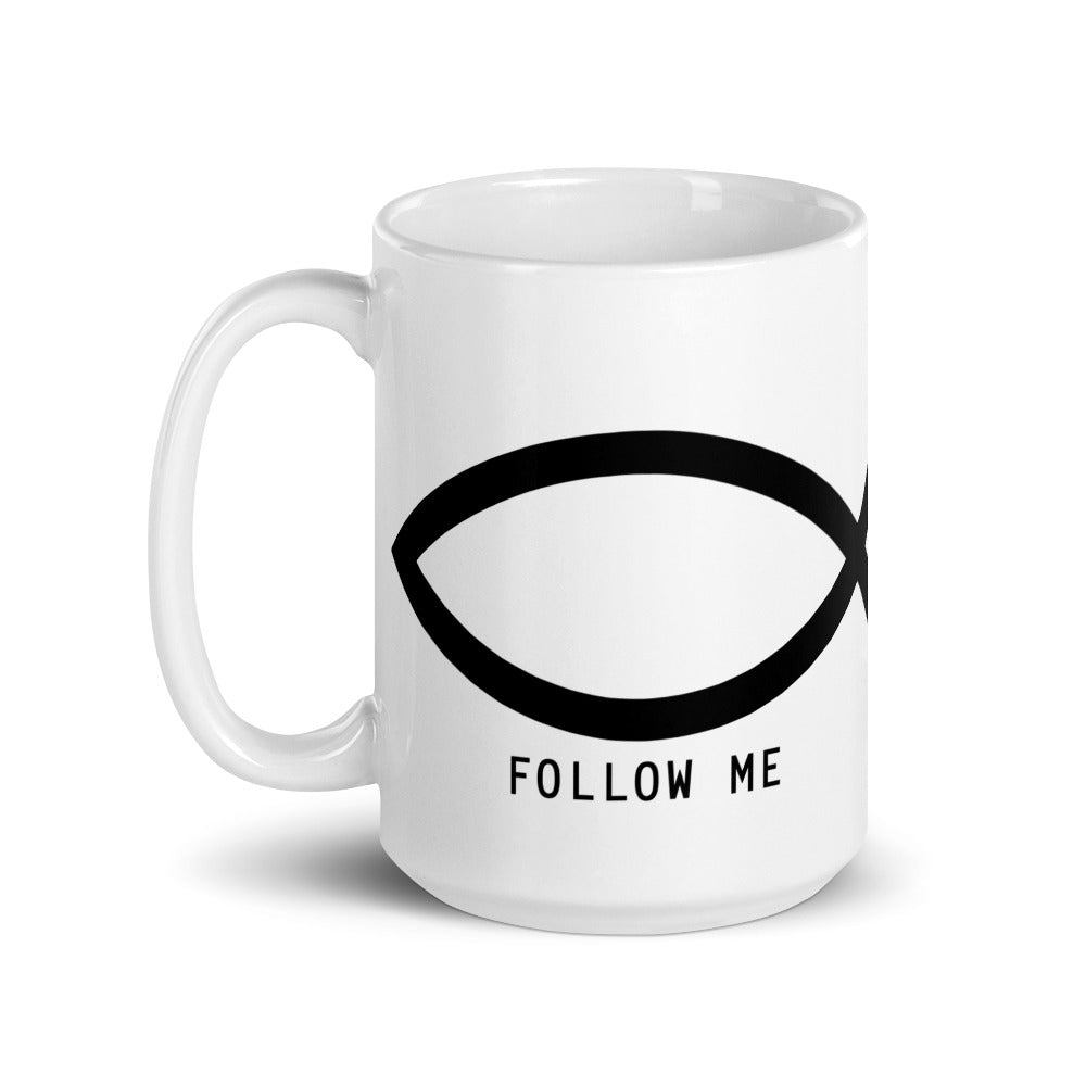 Follow Me White Glossy Mug