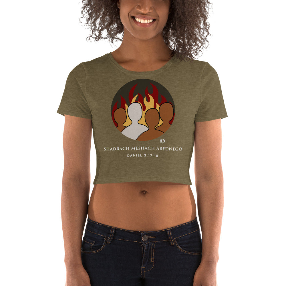 Daniel 3:17-18 Dark-Colored Women’s Crop Tee