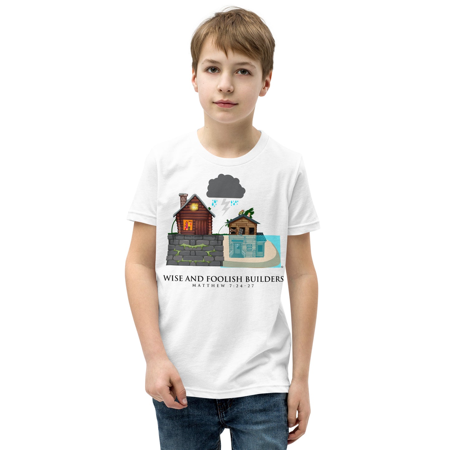 Wise and Foolish Builders Youth Short Sleeve T-Shirt